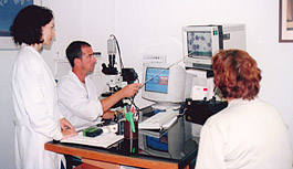 Il medico e l'infermiera professionale discutono il caso clinico alla presenza del paziente